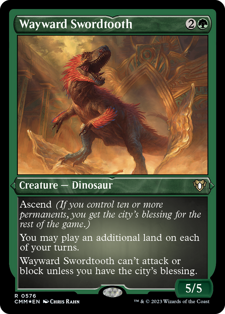 Wayward Swordtooth (576) Etched Foil - Commander Masters