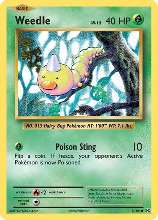 Weedle (5) Reverse Holofoil - Evolutions