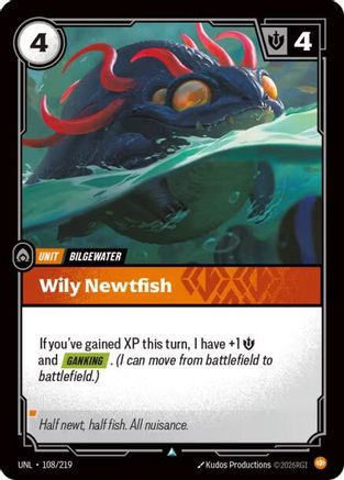 Wily Newtfish (108) Foil - Unleashed