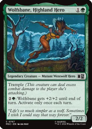 Wolfsbane, Highland Hero (767) Foil - Commander: Marvel Super Heroes