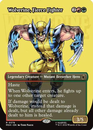 Wolverine, Fierce Fighter (Borderless Logo) (378) - Marvel Super Heroes