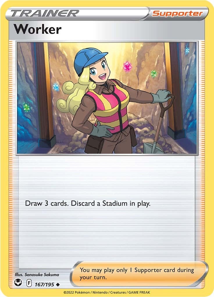Worker (167) Reverse Holofoil - Silver Tempest