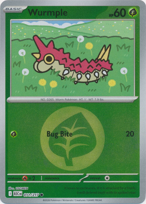 Wurmple (Energy Symbol Pattern) (11) Reverse Holofoil - Ascended Heroes