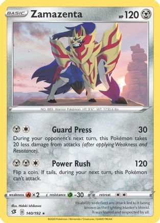 Zamazenta (Cracked Ice Holo) (Deck Exclusives) (140) Holofoil - Rebel Clash