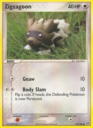 Zigzagoon (74) Reverse Holofoil - Emerald