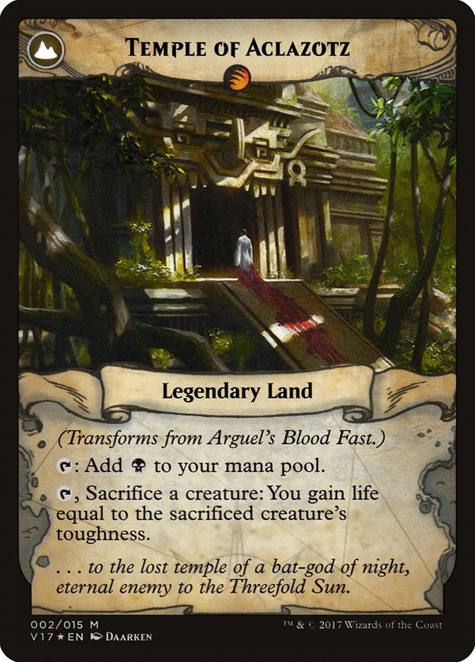 Arguel's Blood Fast // Temple of Aclazotz (002) Foil - From the Vault: Transform