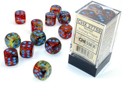 Chessex Luminary Nebula Primary/Blue 12d6 16mm | Silver Goblin