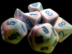 Chessex Festive Pop Art/Blue Mini-hedral Dice Set | Silver Goblin