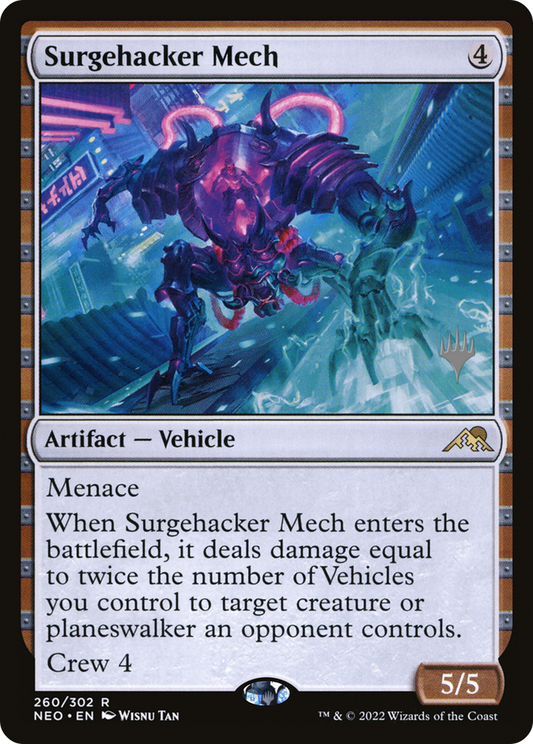 Surgehacker Mech (Promo Pack) [Kamigawa: Neon Dynasty Promos] Foil