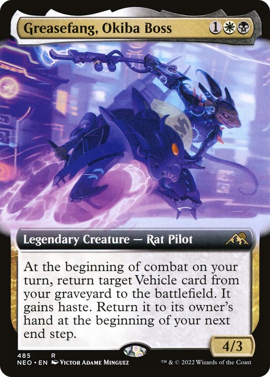 Greasefang, Okiba Boss (Extended Art) (485) - Kamigawa: Neon Dynasty