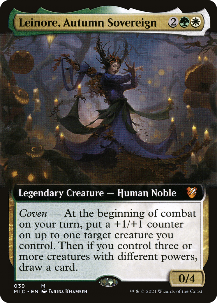 Leinore, Autumn Sovereign (Extended Art) (039) - Midnight Hunt Commander