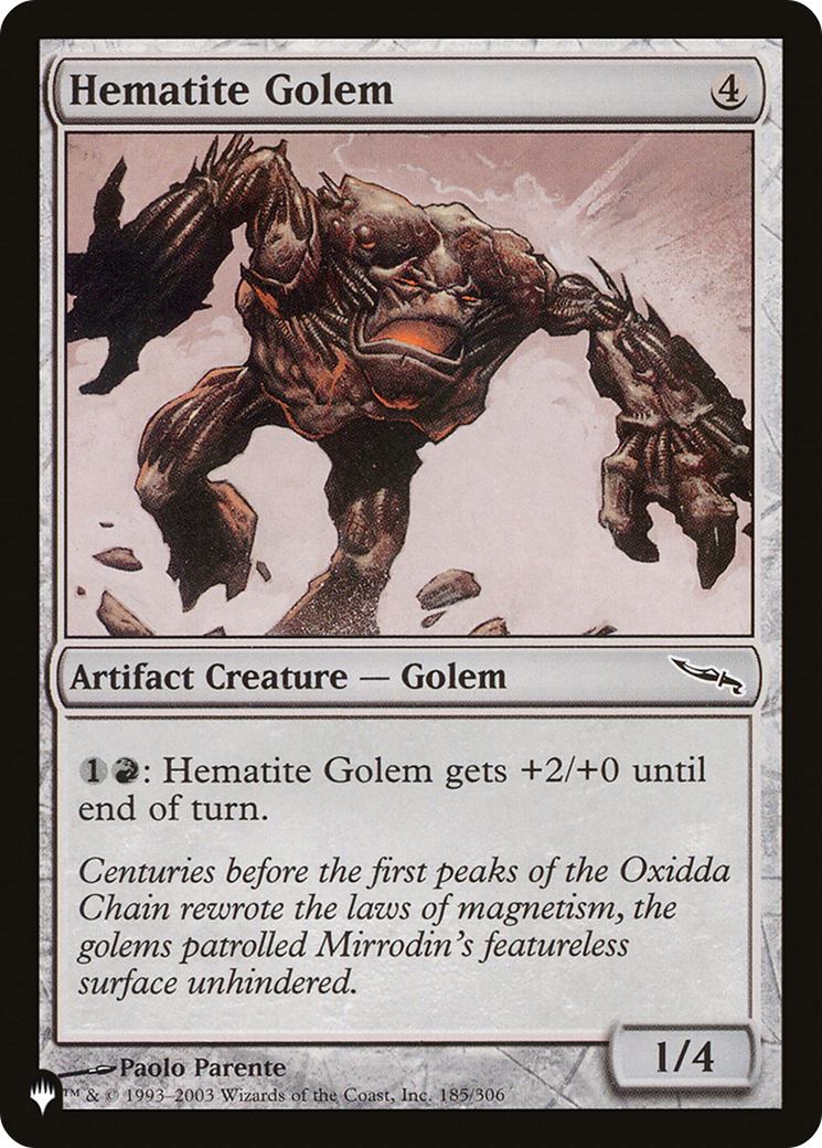 Hematite Golem (MRD-185) - The List