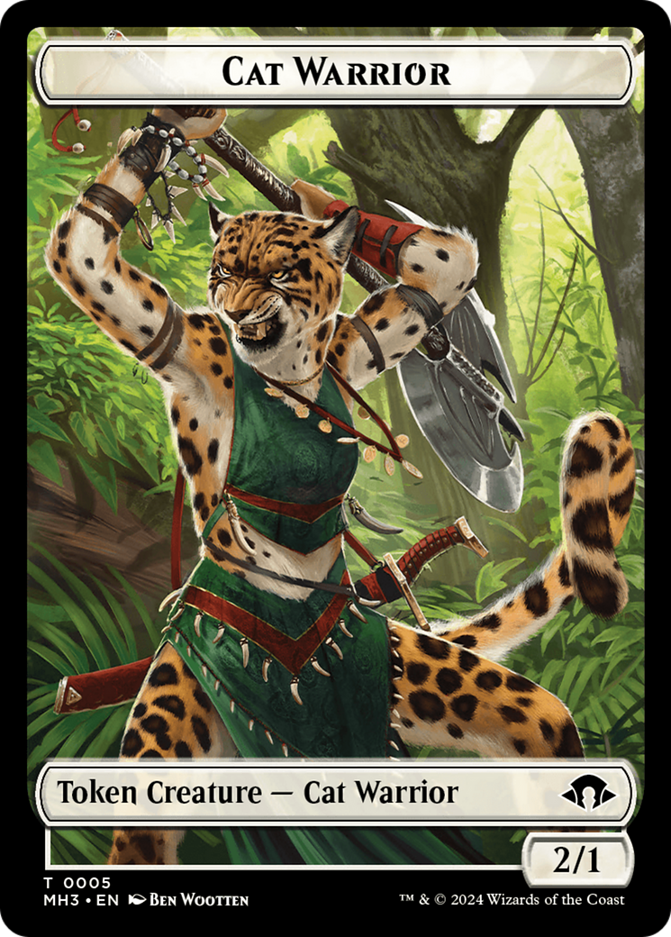 Cat Warrior // Energy Reserve Double-Sided Token [Modern Horizons 3 Tokens] | Silver Goblin
