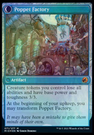 Poppet Stitcher // Poppet Factory (71s) Foil - Innistrad: Midnight Hunt Promos