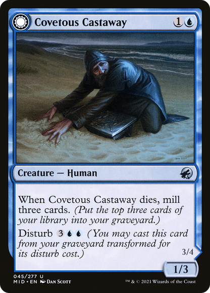 Covetous Castaway // Ghostly Castigator (045) Foil - Innistrad: Midnight Hunt