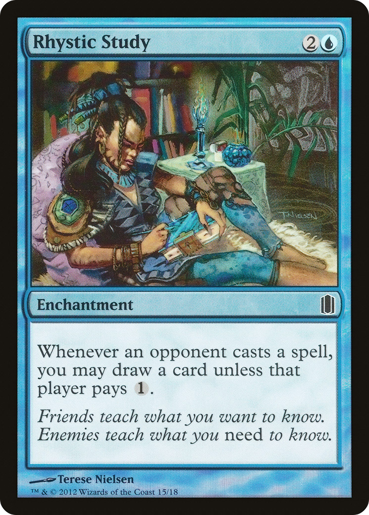 Rhystic Study (015) Foil - Commander's Arsenal
