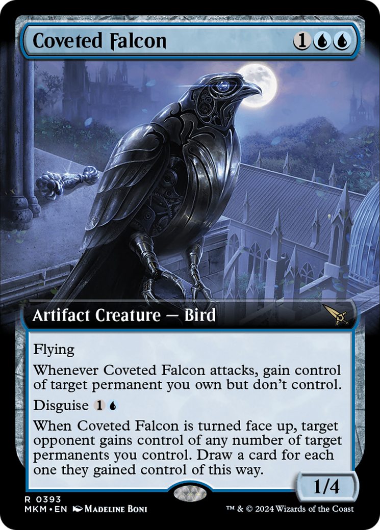 Coveted Falcon (Extended Art) (393) Foil - Murders at Karlov Manor