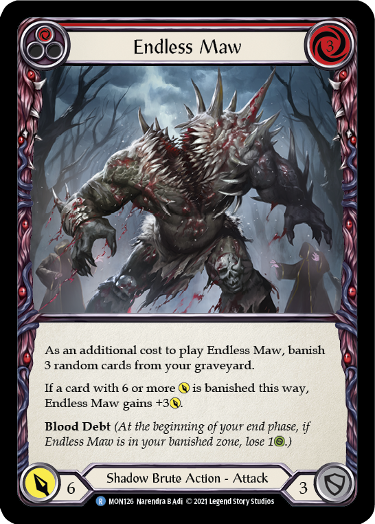 Endless Maw (Red) [MON126-RF] (Monarch)  1st Edition Rainbow Foil | Silver Goblin