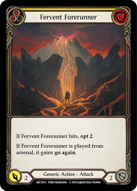 Fervent Forerunner (Yellow) [ARC183-C] (Arcane Rising)  1st Edition Rainbow Foil | Silver Goblin