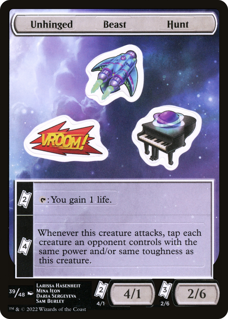 Unhinged Beast Hunt (039) - Unfinity Sticker Sheets