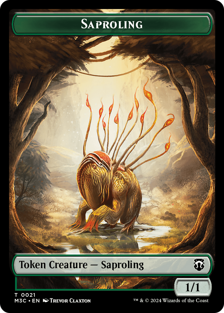 Tarmogoyf // Saproling Double-Sided Token [Modern Horizons 3 Commander Tokens] | Silver Goblin