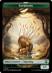 Tarmogoyf // Saproling Double-Sided Token [Modern Horizons 3 Commander Tokens] | Silver Goblin