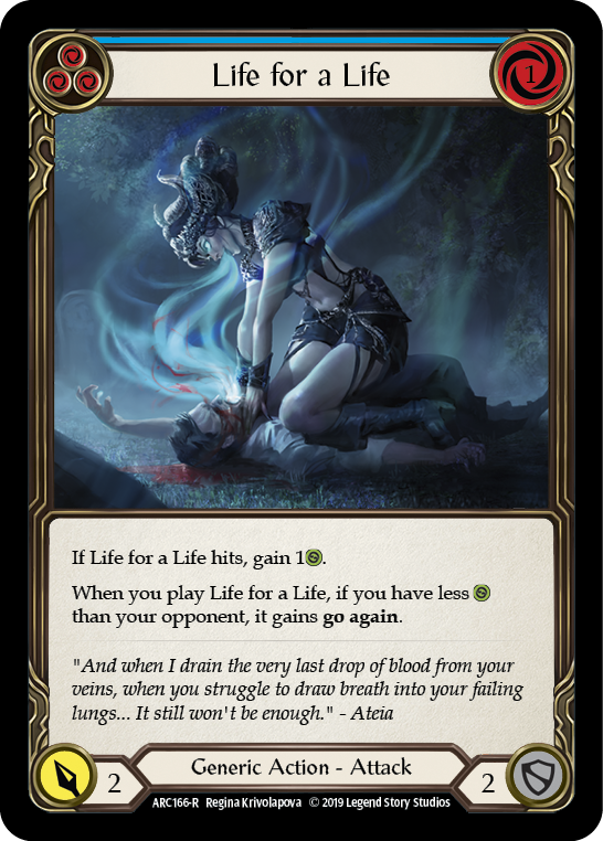 Life for a Life (Blue) [ARC166-R] (Arcane Rising)  1st Edition Rainbow Foil | Silver Goblin