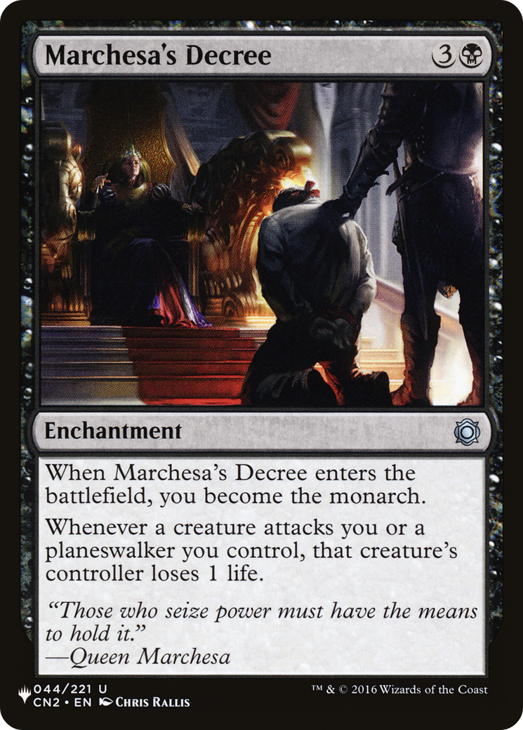 Marchesa's Decree (CN2-44) - The List
