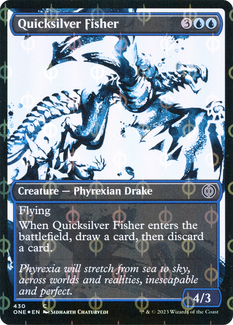 Quicksilver Fisher (Showcase) (Step-and-Compleat Foil) (Showcase) (430) Foil - Phyrexia: All Will Be One