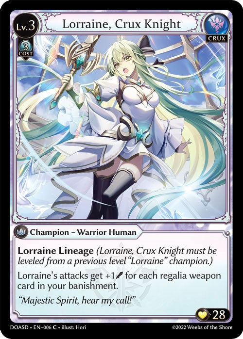 Lorraine, Crux Knight (006) [Dawn of Ashes: Starter Decks] | Silver Goblin