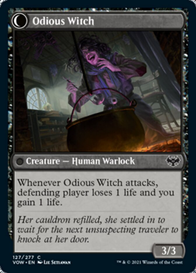 Ragged Recluse // Odious Witch (127) Foil - Innistrad: Crimson Vow