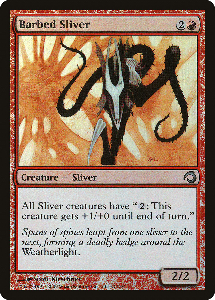 Barbed Sliver (018) Foil - Premium Deck Series: Slivers