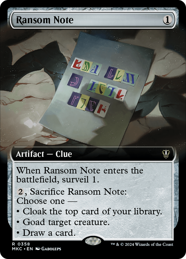 Ransom Note (Extended Art) (358) - Murders at Karlov Manor Commander