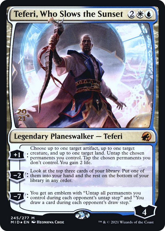 Teferi, Who Slows the Sunset [Innistrad: Midnight Hunt Prerelease Promos]