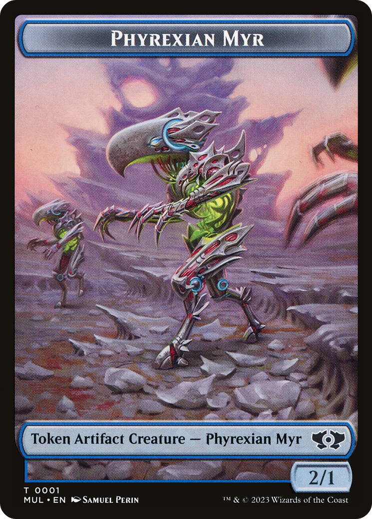 Phyrexian Myr // Dinosaur Double-Sided Token [March of the Machine Tokens] | Silver Goblin