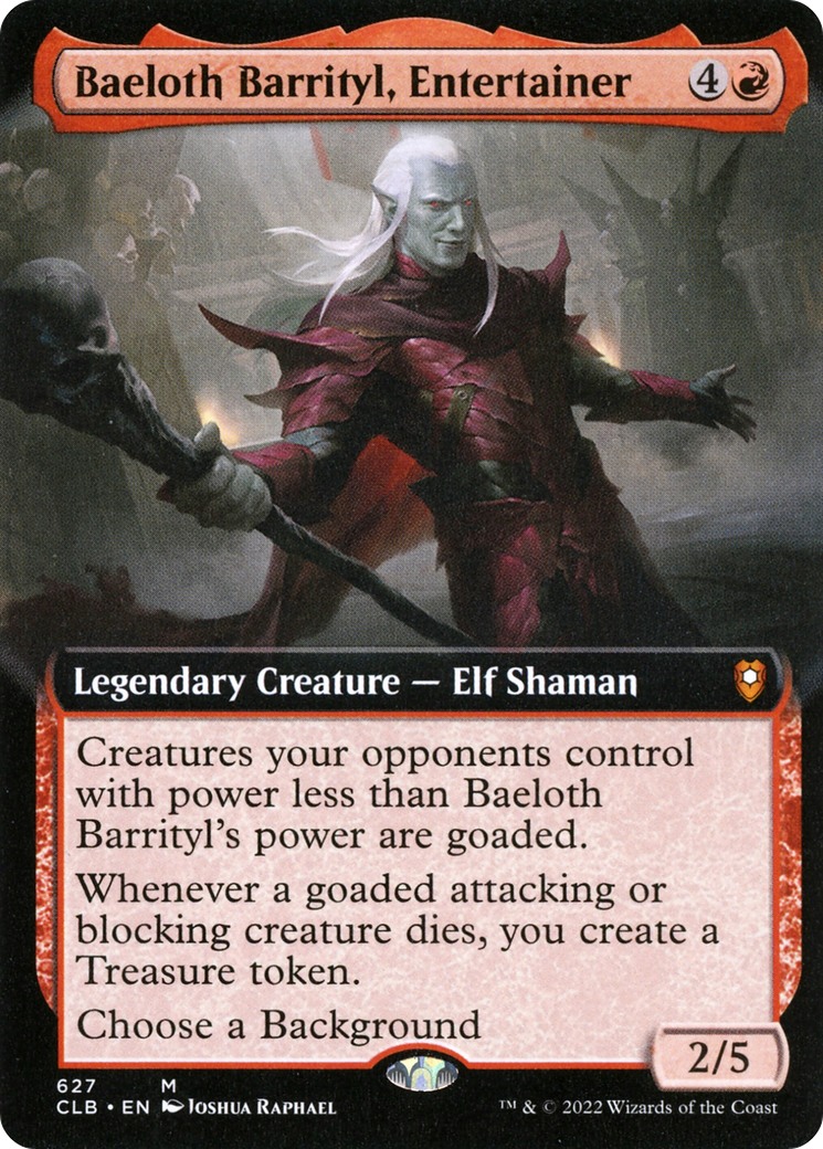 Baeloth Barrityl, Entertainer (Extended Art) (627) - Commander Legends: Battle for Baldur's Gate