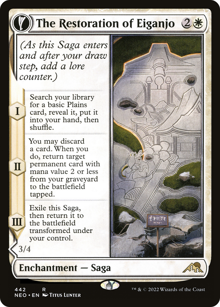 The Restoration of Eiganjo (Extended Art) (442) Foil - Kamigawa: Neon Dynasty