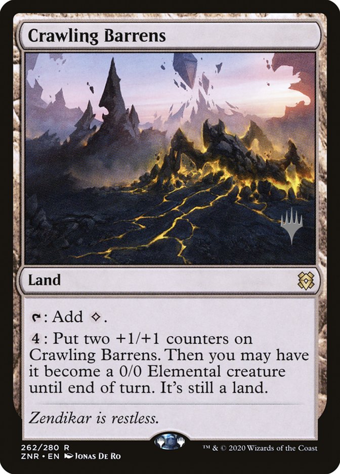 Crawling Barrens (Promo Pack) [Zendikar Rising Promos] | Silver Goblin