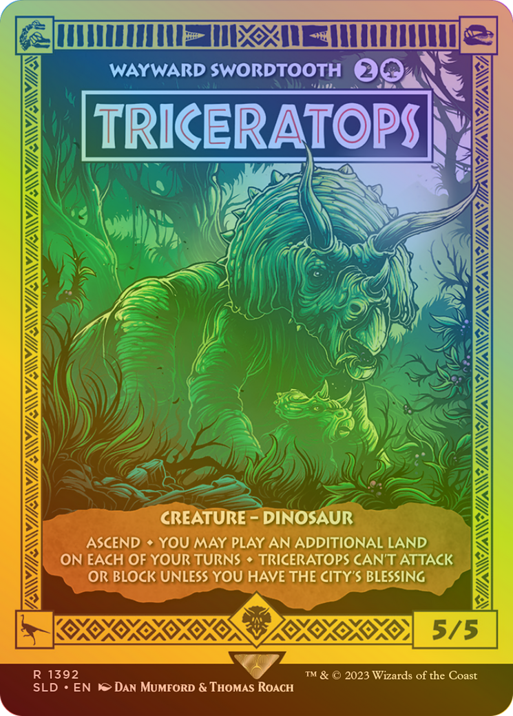 Triceratops - Wayward Swordtooth (Rainbow Foil) [Secret Lair Drop Series] | Silver Goblin