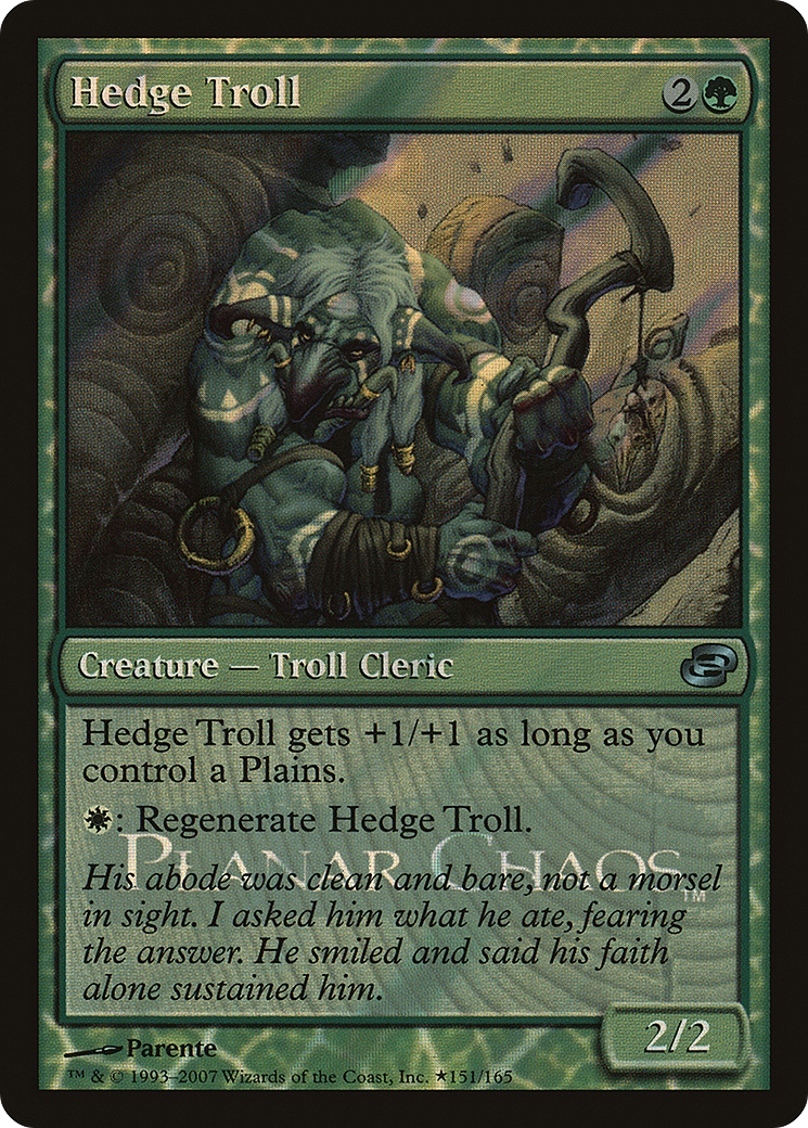 Hedge Troll (151★) Foil - Planar Chaos Promos