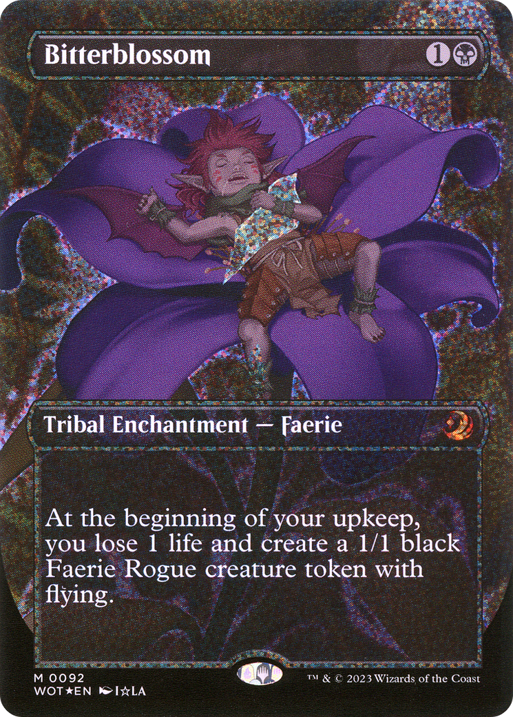 Bitterblossom (Anime Borderless) (Confetti Foil) (092) Foil - Wilds of Eldraine: Enchanting Tales