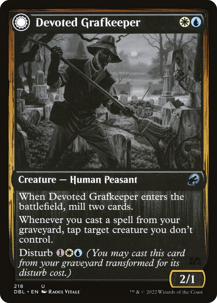 Devoted Grafkeeper // Departed Soulkeeper (218) - Innistrad: Double Feature
