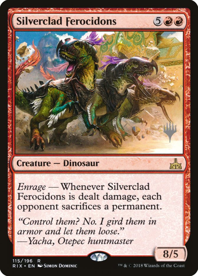 Silverclad Ferocidons (Promo Pack) [Rivals of Ixalan Promos] | Silver Goblin