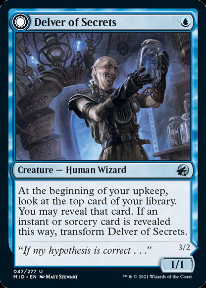 Delver of Secrets // Insectile Aberration (047) Foil - Innistrad: Midnight Hunt