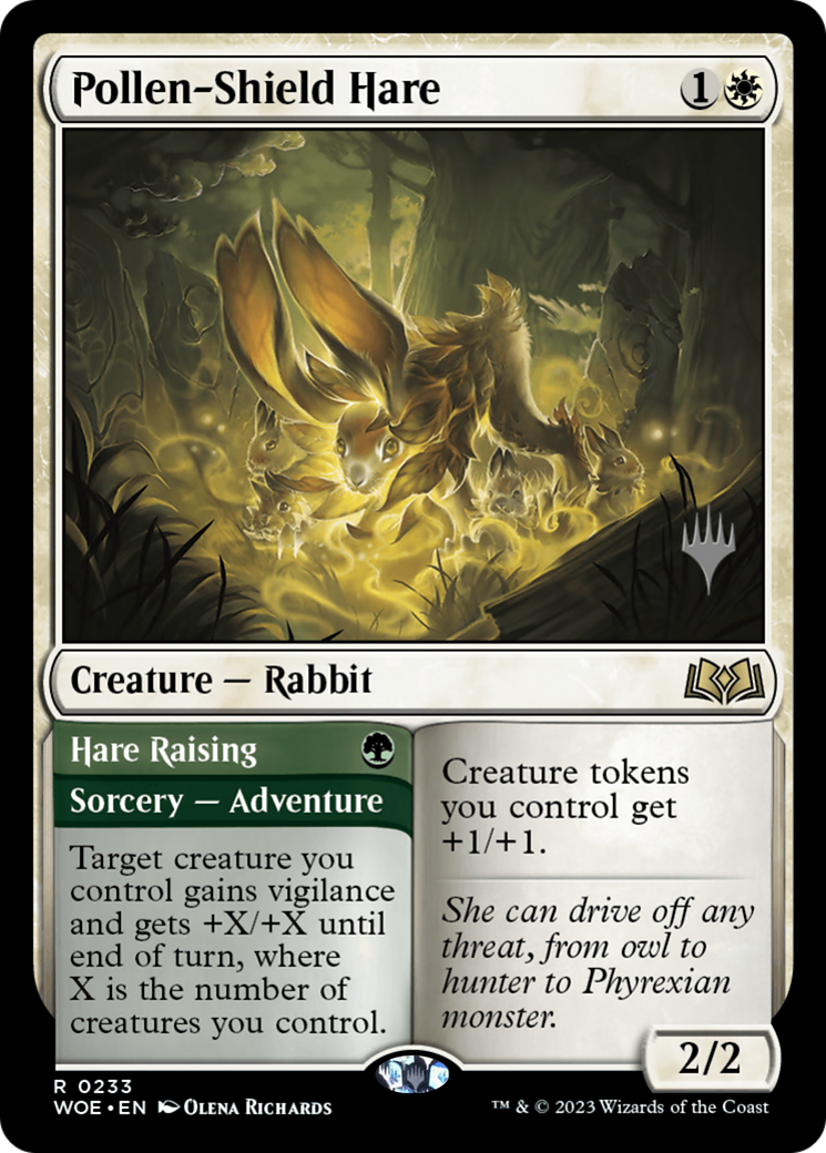 Pollen-Shield Hare (233) - Wilds of Eldraine Promos
