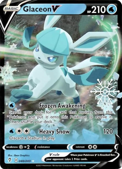 Glaceon V (040/203) (Holiday Calendar) [Sword & Shield: Evolving Skies] | Silver Goblin