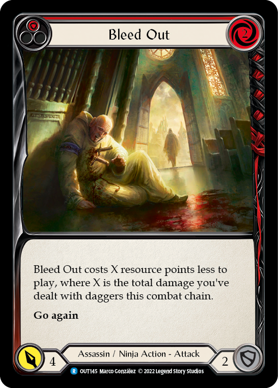 Bleed Out (Red) [OUT145] (Outsiders)  Rainbow Foil | Silver Goblin