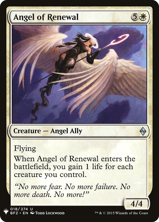Angel of Renewal (018) - The List