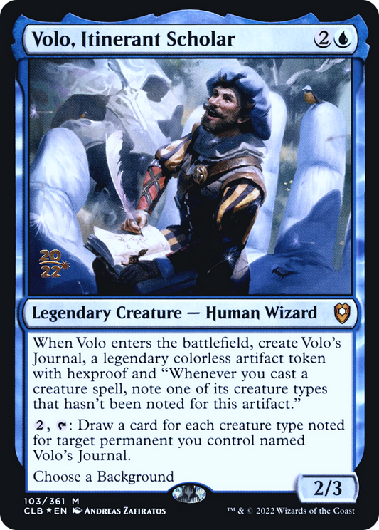 Volo, Itinerant Scholar [Commander Legends: Battle for Baldur's Gate Prerelease Promos]
