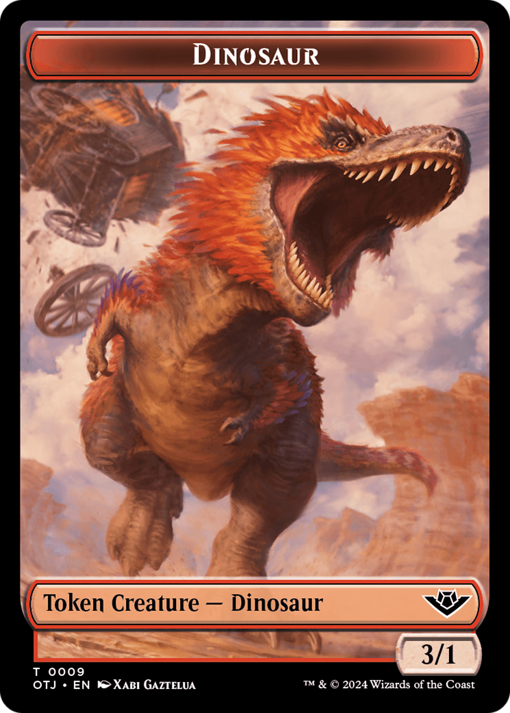 Treasure // Dinosaur Double-Sided Token [Outlaws of Thunder Junction Tokens] | Silver Goblin